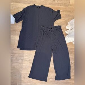 Dressed in LALA Charcoal Ribbed set
